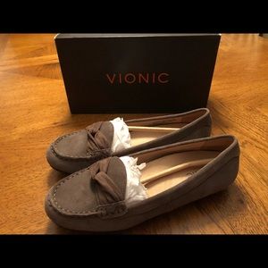 Vionic Norah Suede Dark Gray Moccasins Size 8.5